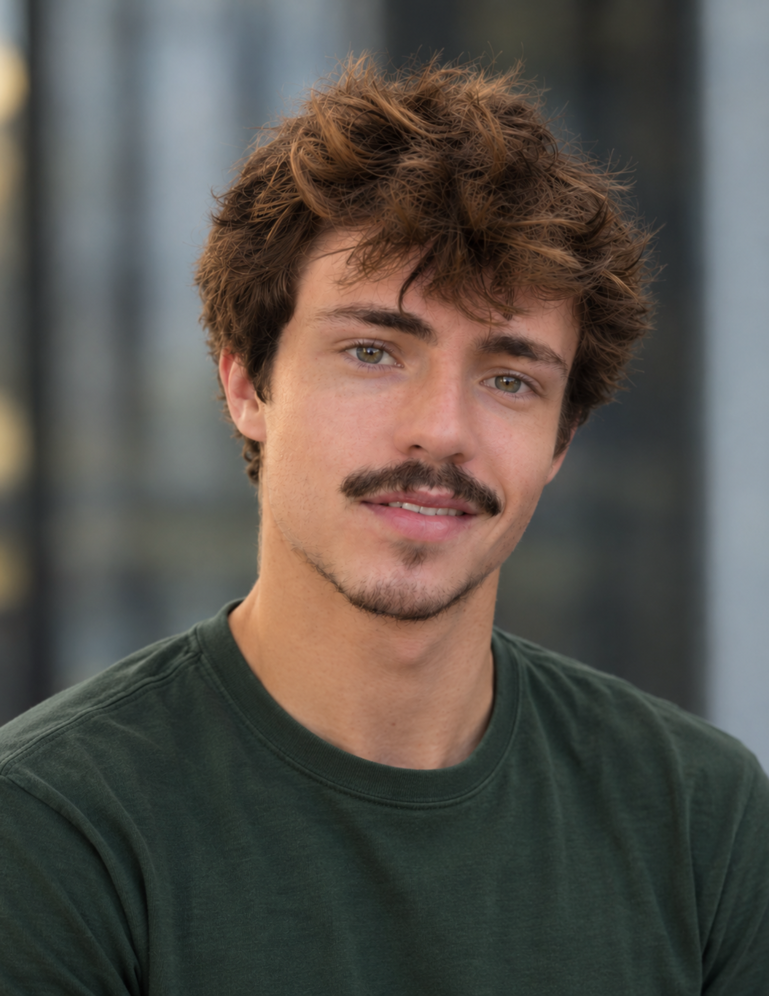 Headshot of student wearing dark green shirt
