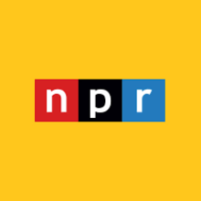 npr logo on a yellow background