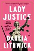 pink background with female statue holding the scales of justice