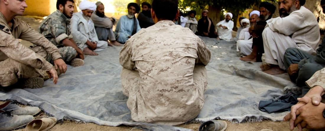 Meeting between locals and army