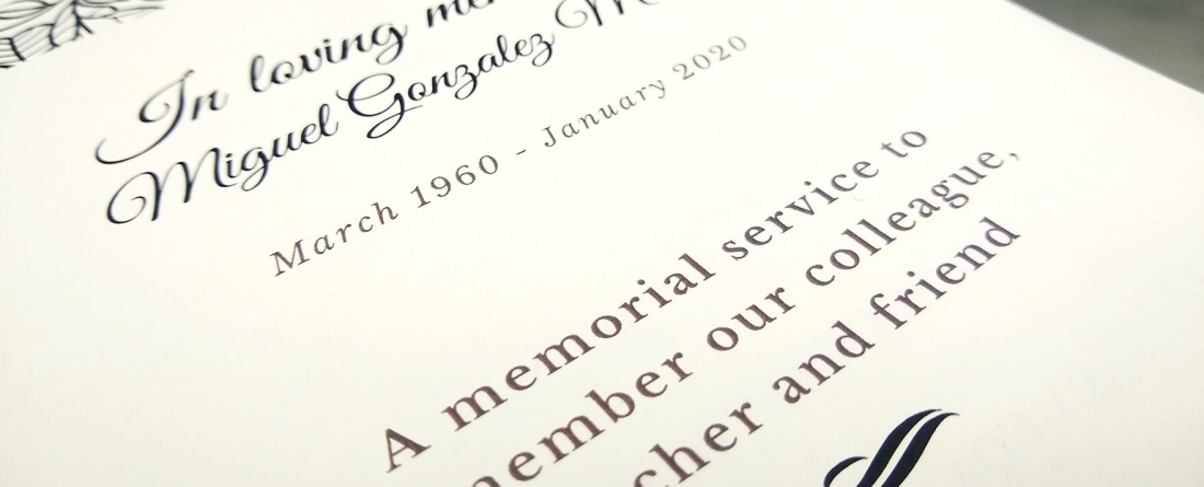 Program from memorial service