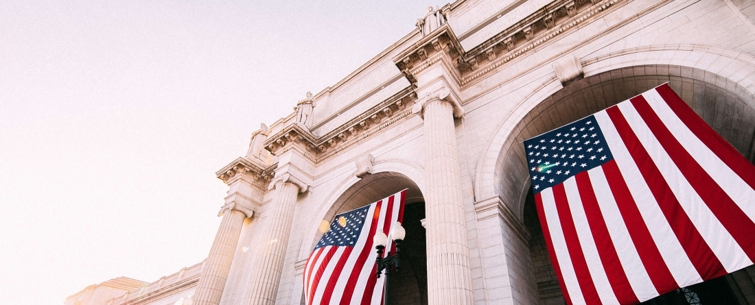 Union Station American Flags