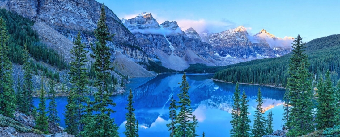 image of a mountain and a lake