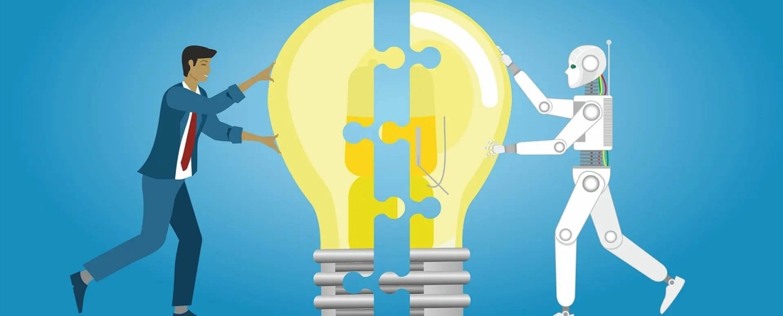 image of lightbulb against blue background