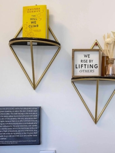 wall hangings in Brandi Slaughter's office